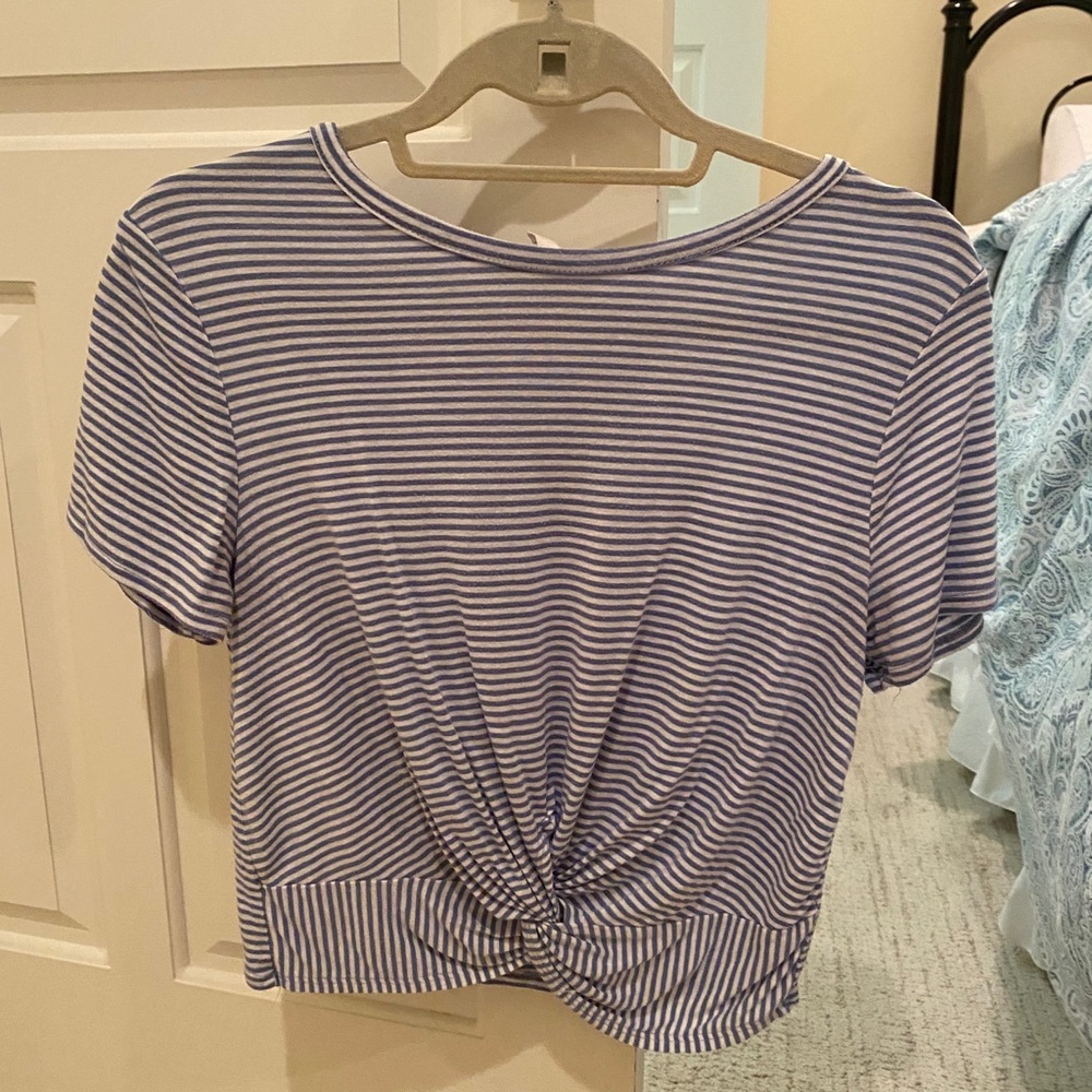 Light Blue and White Striped Shirt